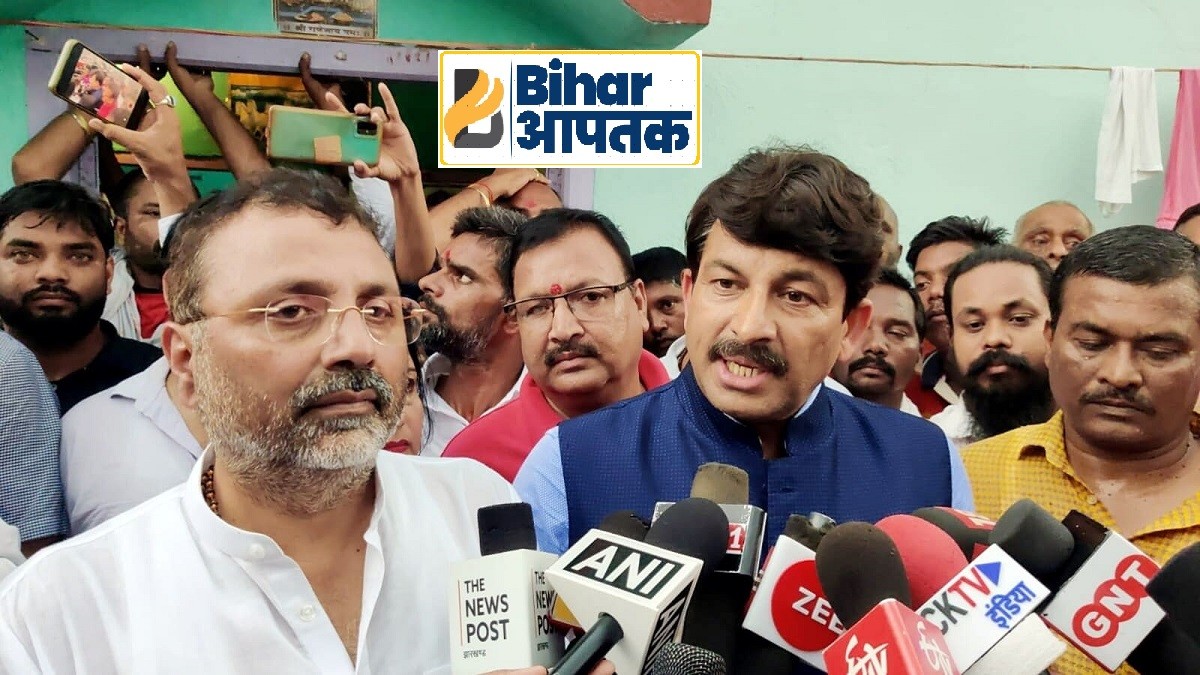 BJP MP Nishikant Dubey and Manoj Tiwari in Dumka