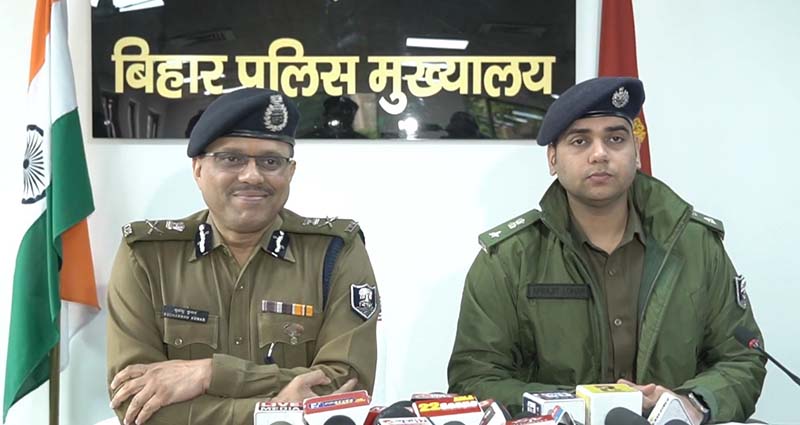 ADG Traffic Sudhanshu Kumar and Patna Traffic SP Aprajit Lohan at Bihar Police Headquarter.jpeg